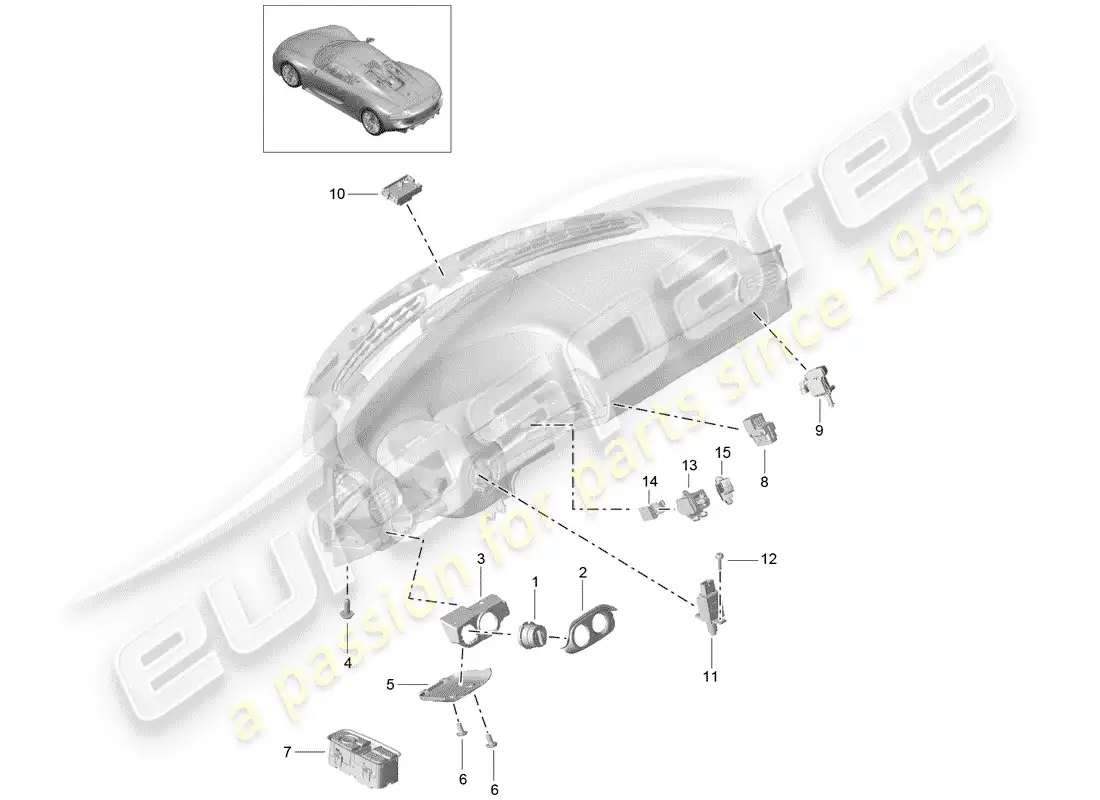porsche 2015 (918 spyder) switch parts diagram