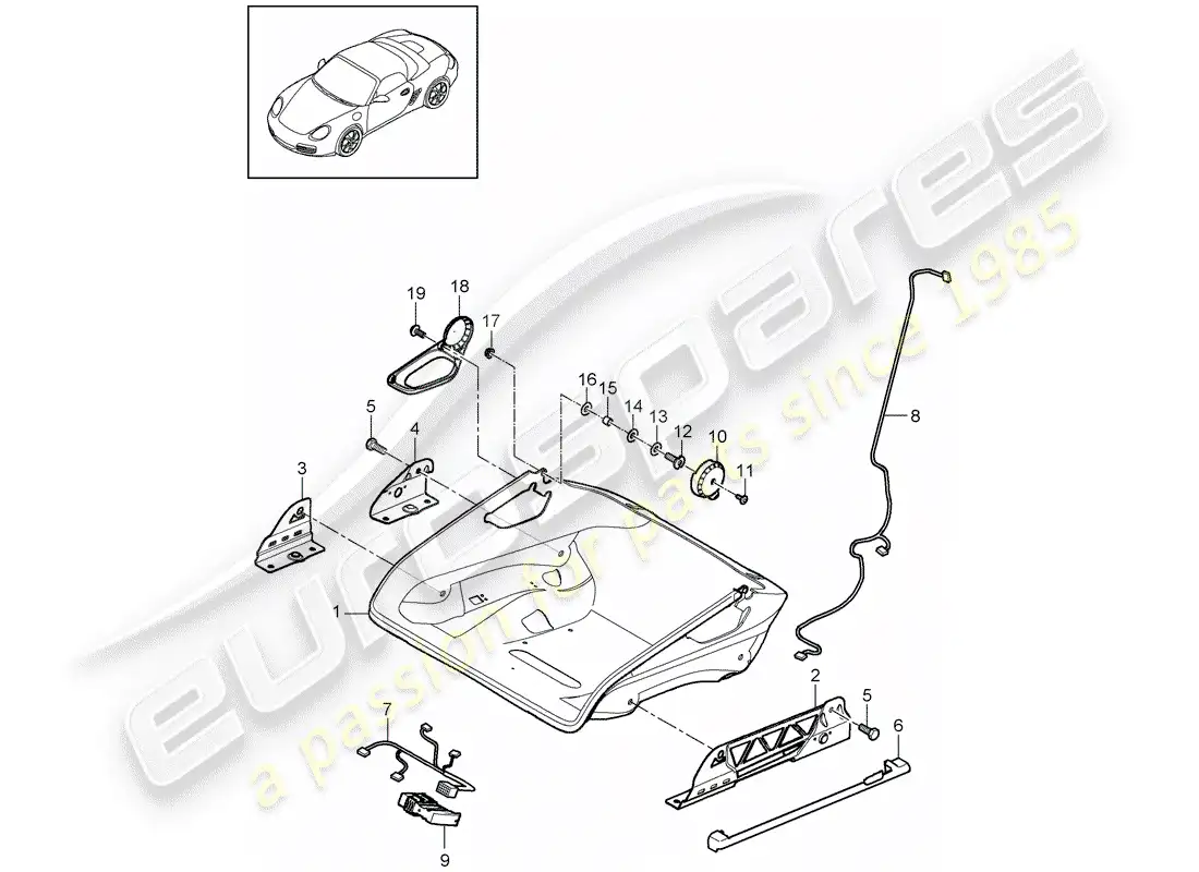porsche 2011 (987 boxster) seat parts diagram