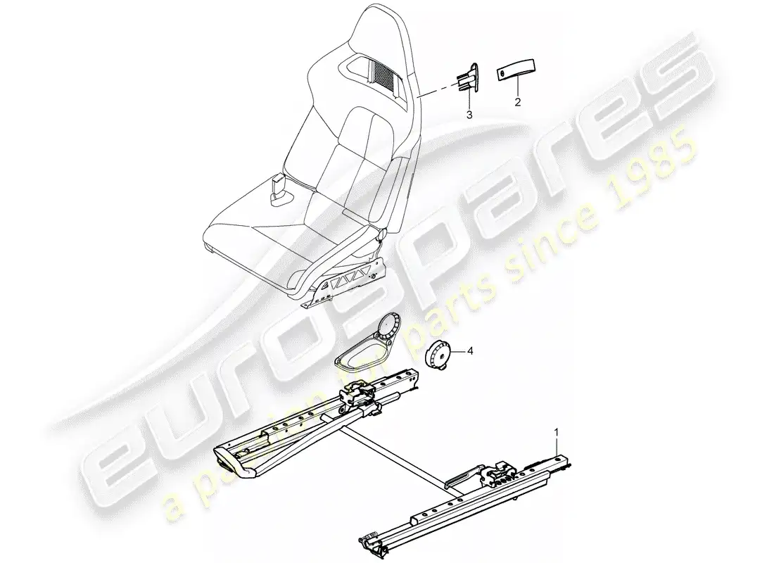 porsche 2007 (997-1 turbo / gt2) seat parts diagram