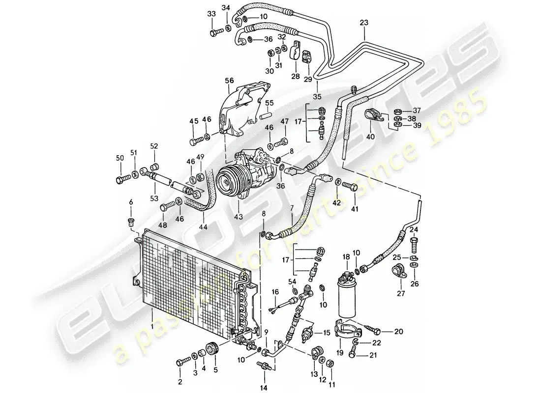 porsche 1986 (944) refrigerant circuit parts diagram
