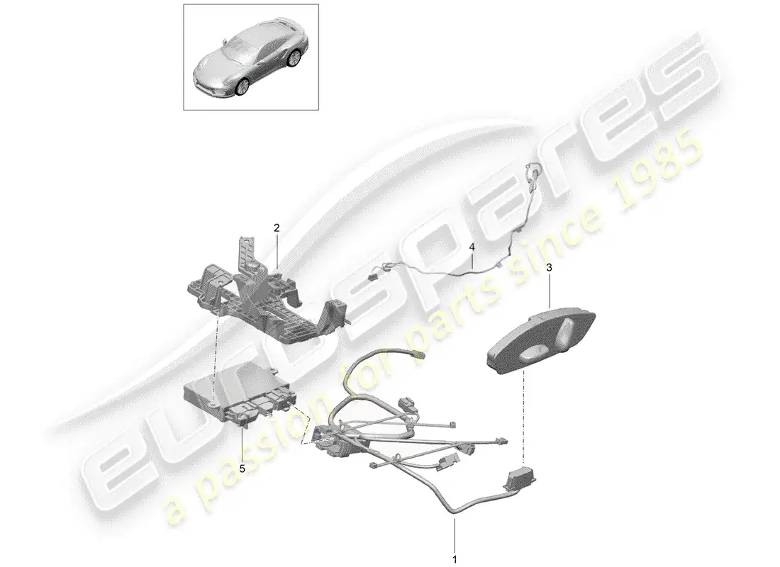 porsche 2014 (991-1 turbo) wiring harnesses parts diagram