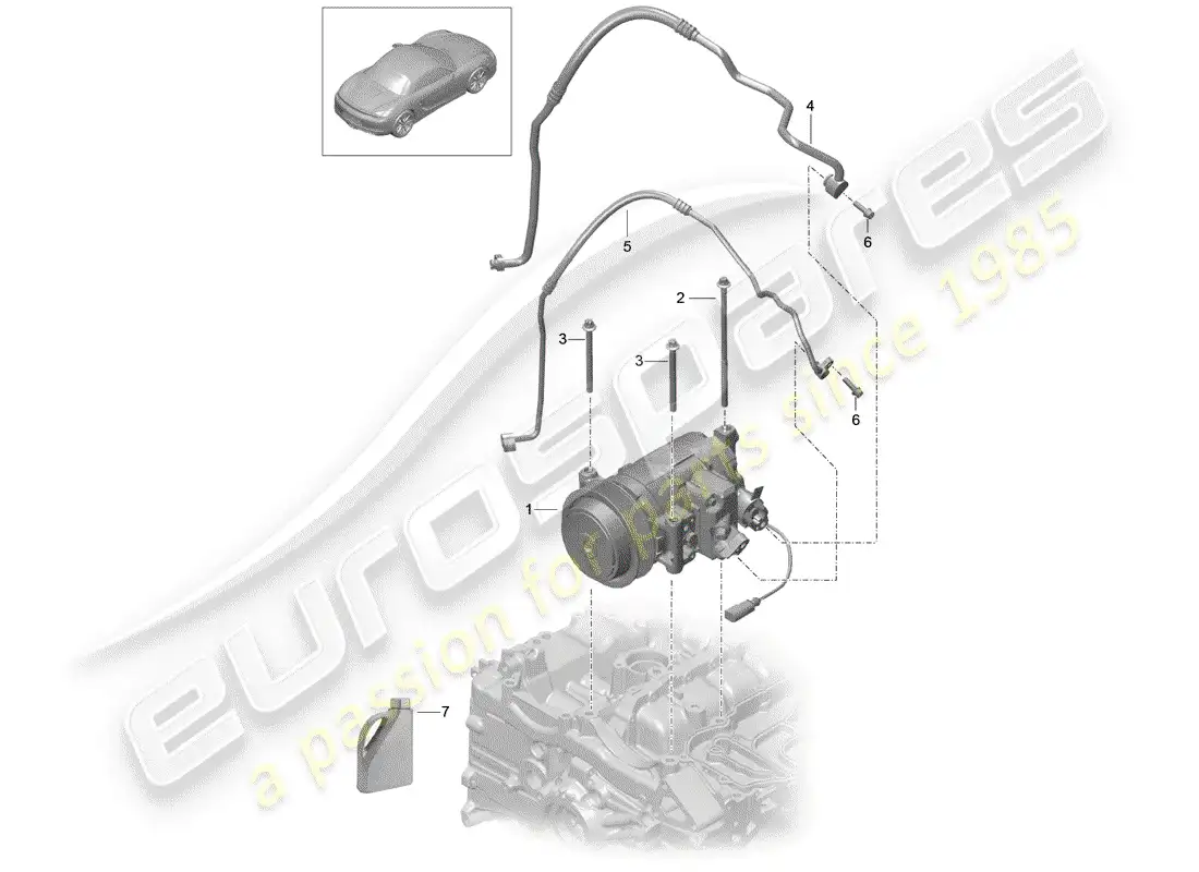 porsche 2015 (981 boxster) compressor parts diagram