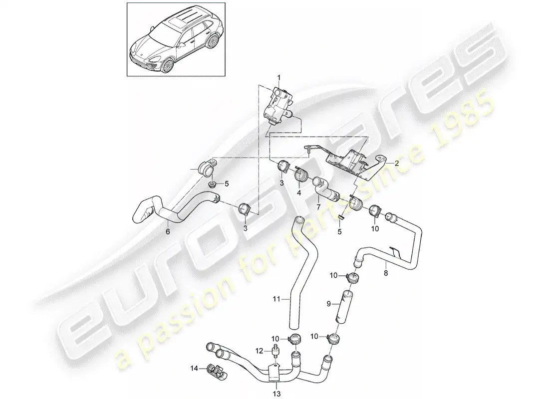 porsche 2014 (cayenne e2 92a) hose part diagram