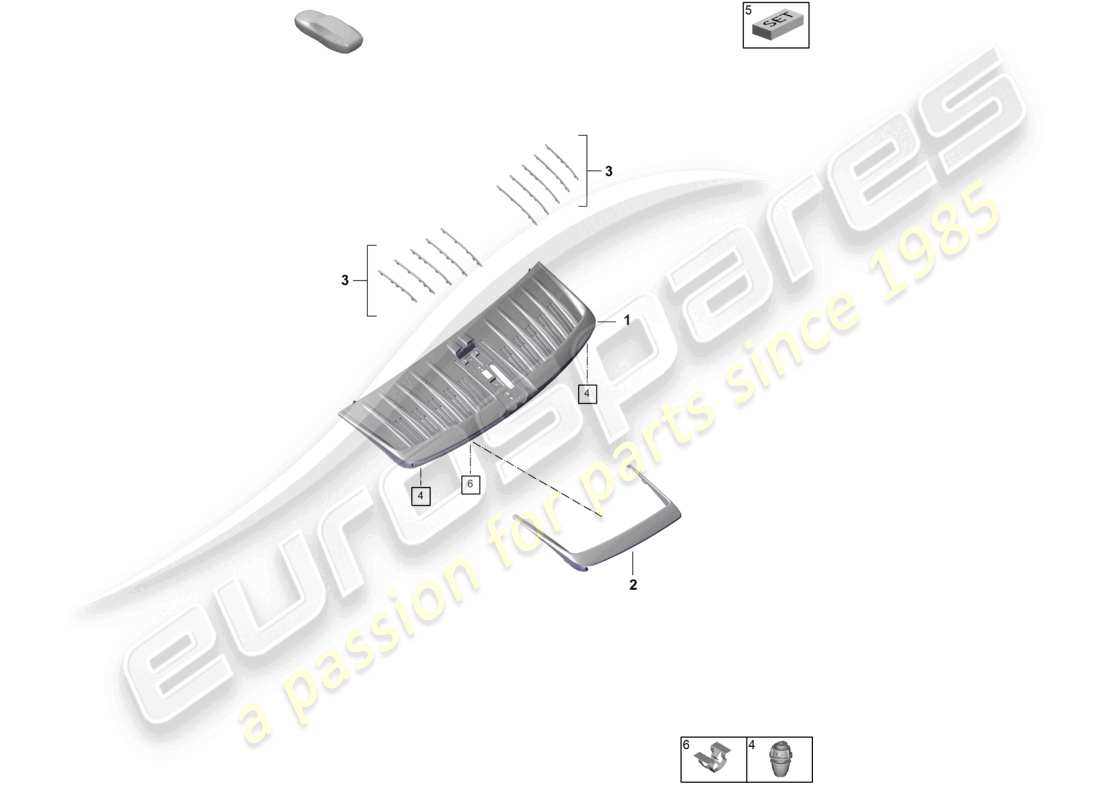 porsche 2024 (992-2) vent grille cabriolet part diagram