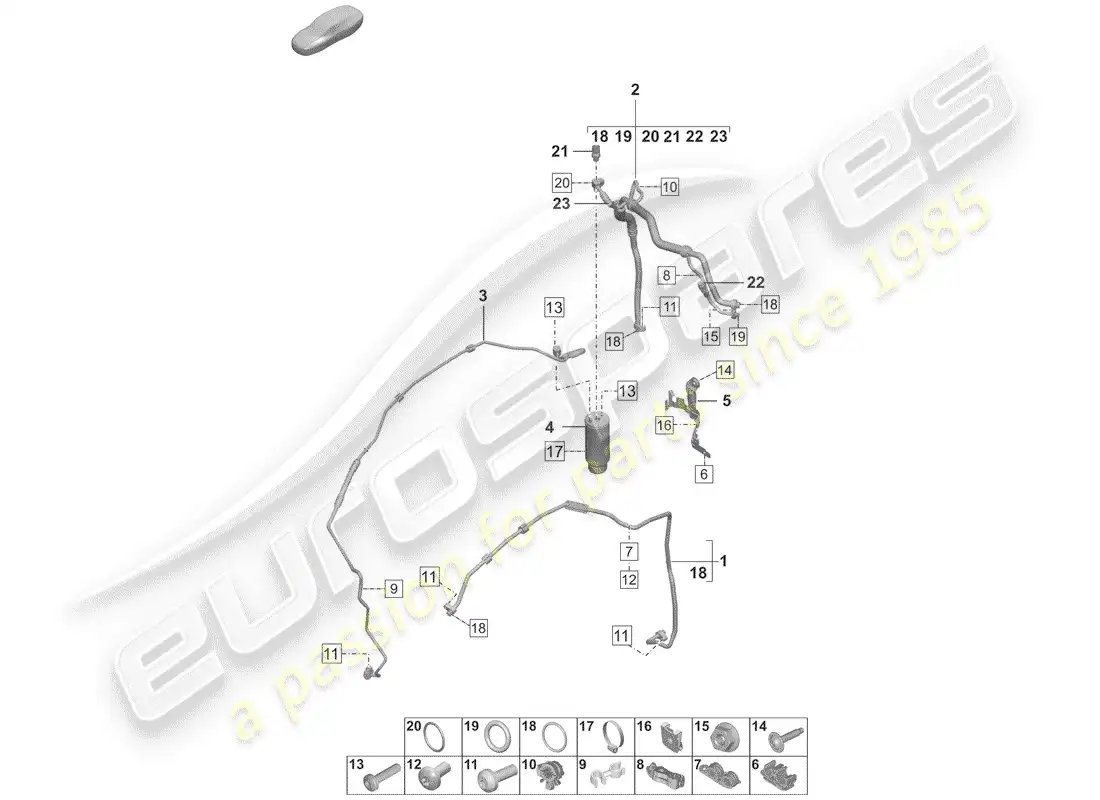 porsche 2020 (992-1) air conditioner parts diagram