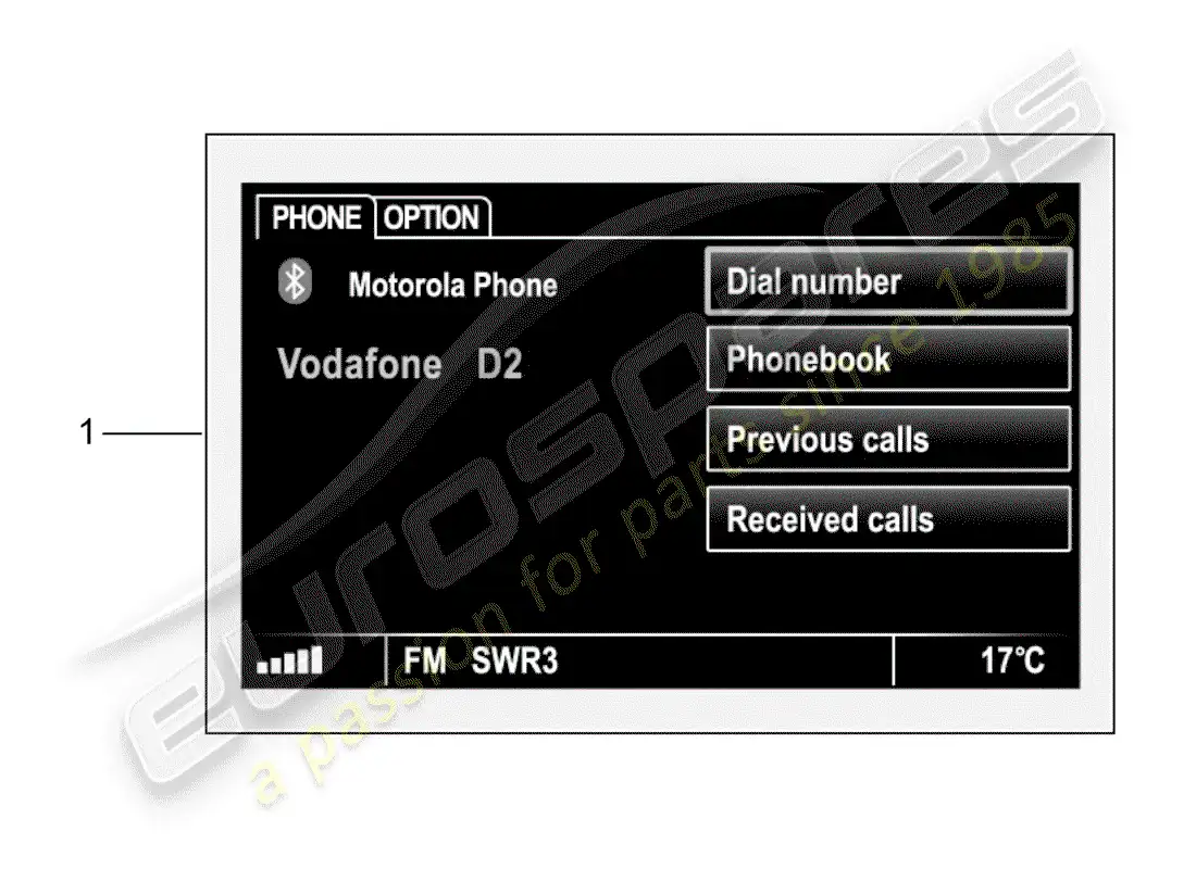 porsche 2017 (tequipment 98x/99x) retrofit kit for handsfree parts diagram