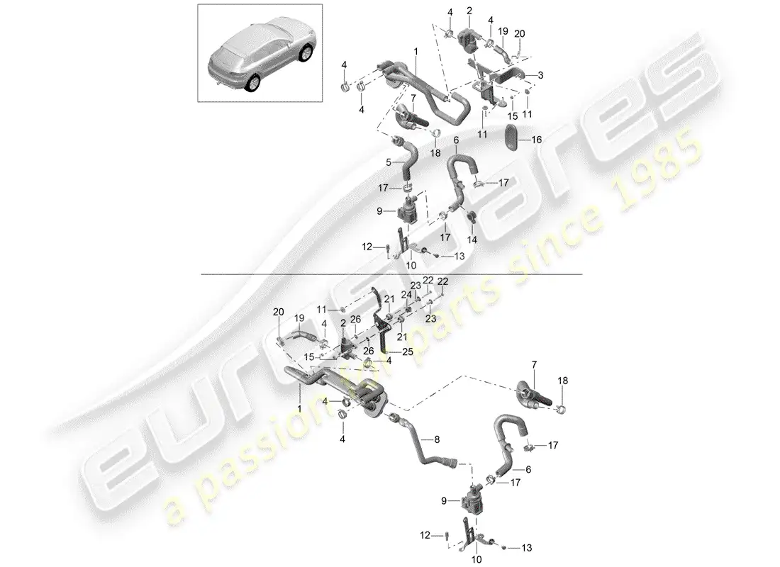 porsche 2016 (macan) heater parts diagram