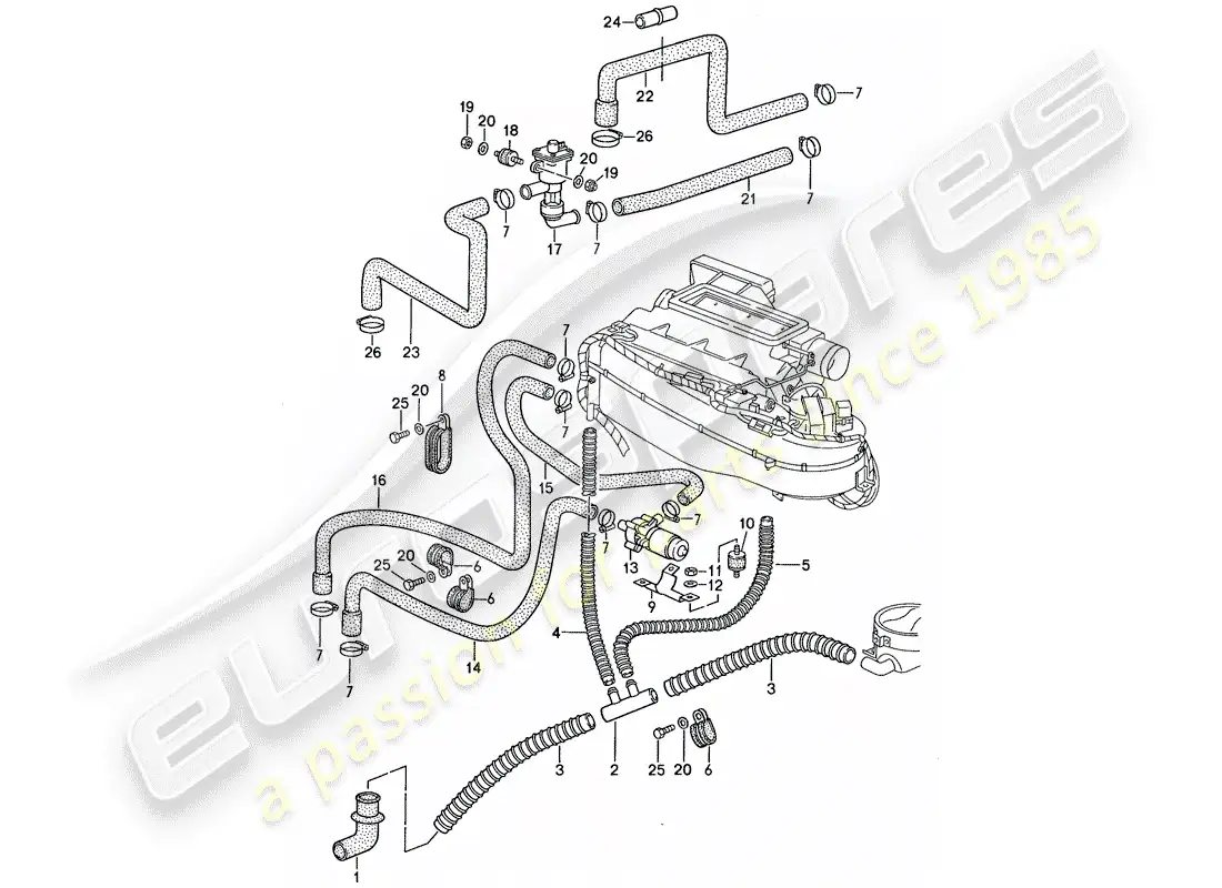 porsche 1987 (959) ventilation - heating system 2 parts diagram