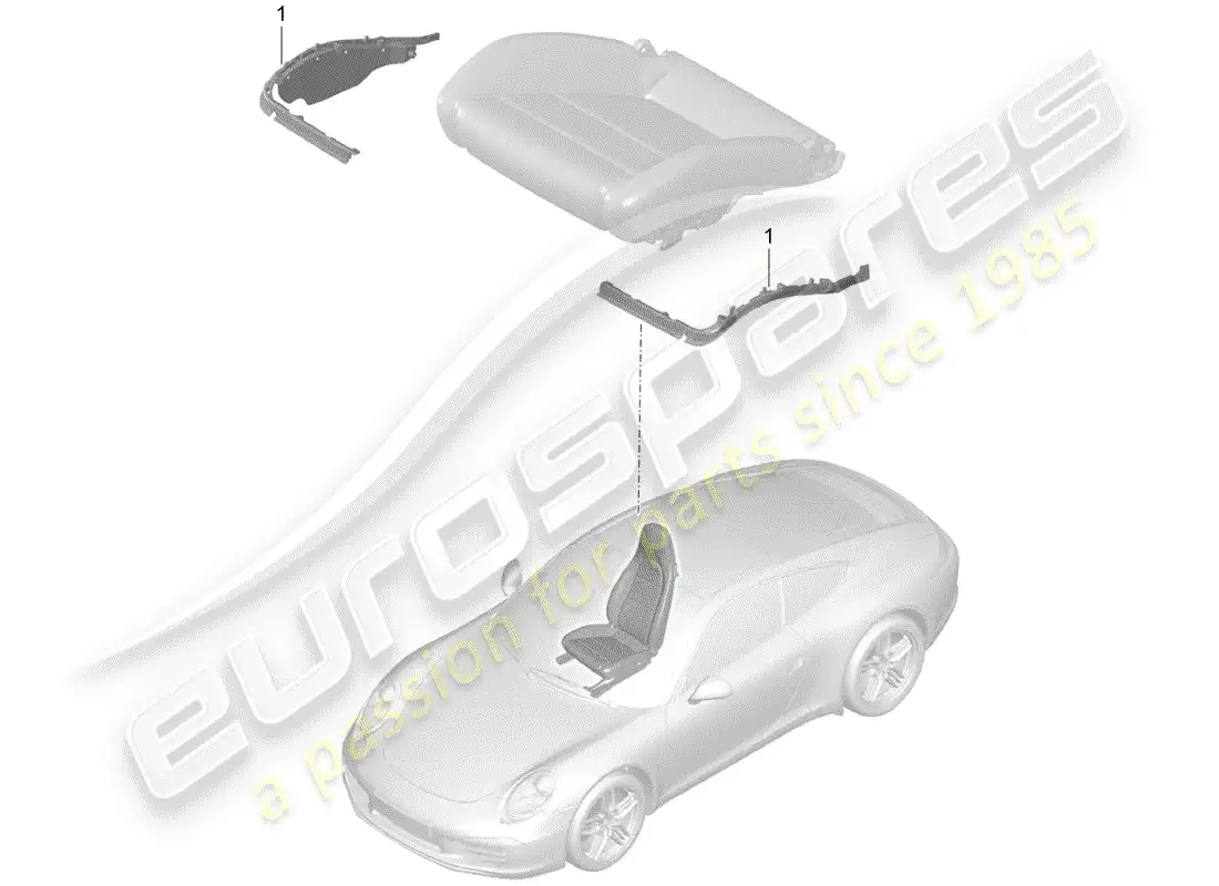 porsche 2012 (991-1) padding for seat parts diagram