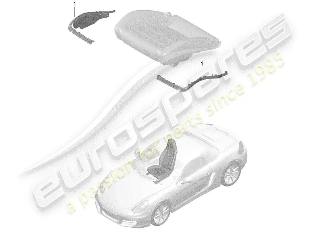 porsche 2016 (981 boxster) padding for seat parts diagram