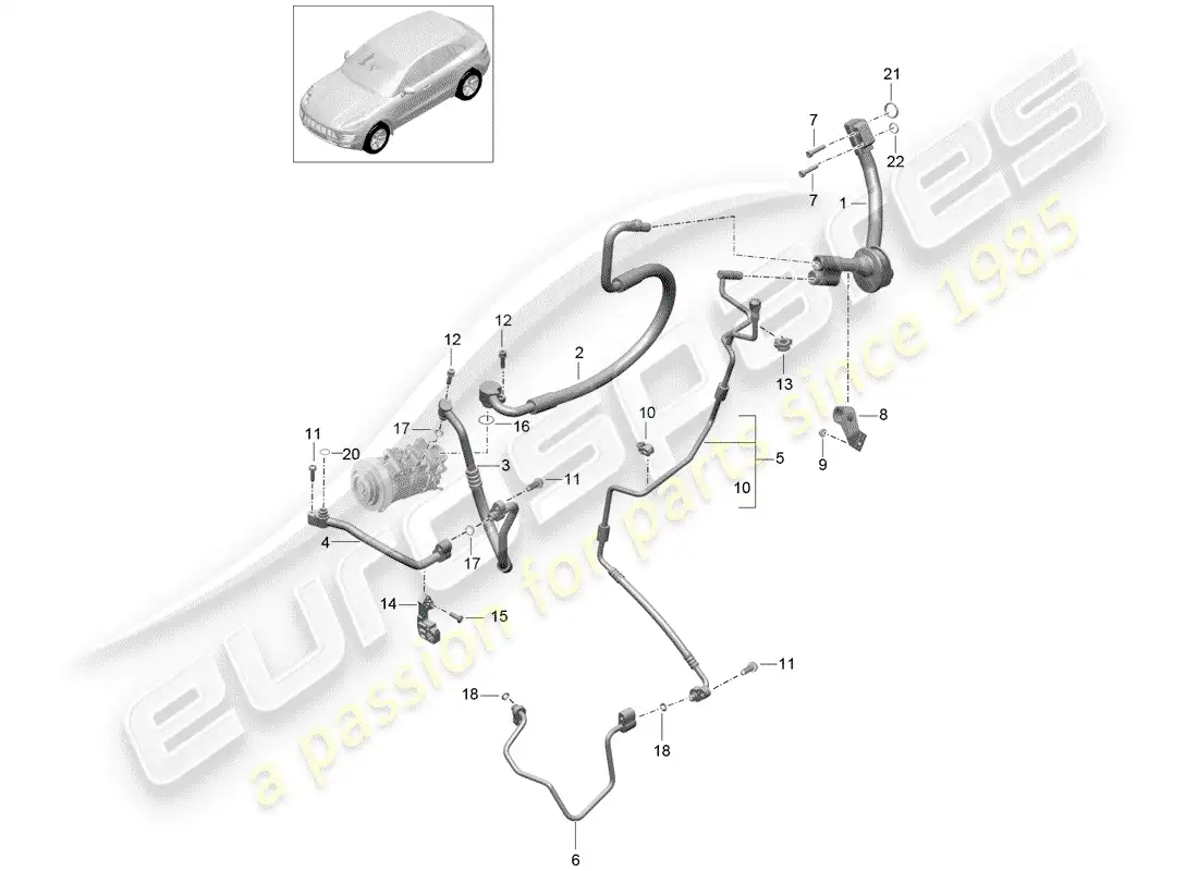 porsche 2014 (macan) refrigerant circuit parts diagram