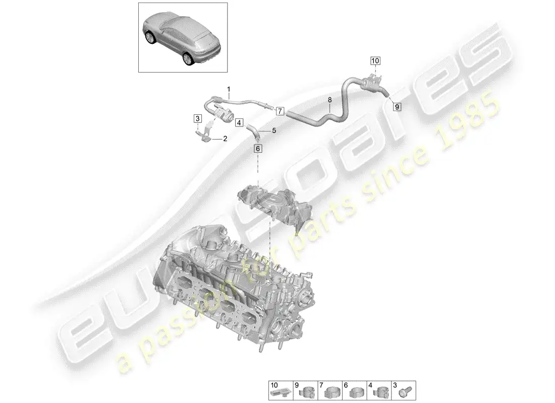 porsche 2020 (macan) breather line parts diagram