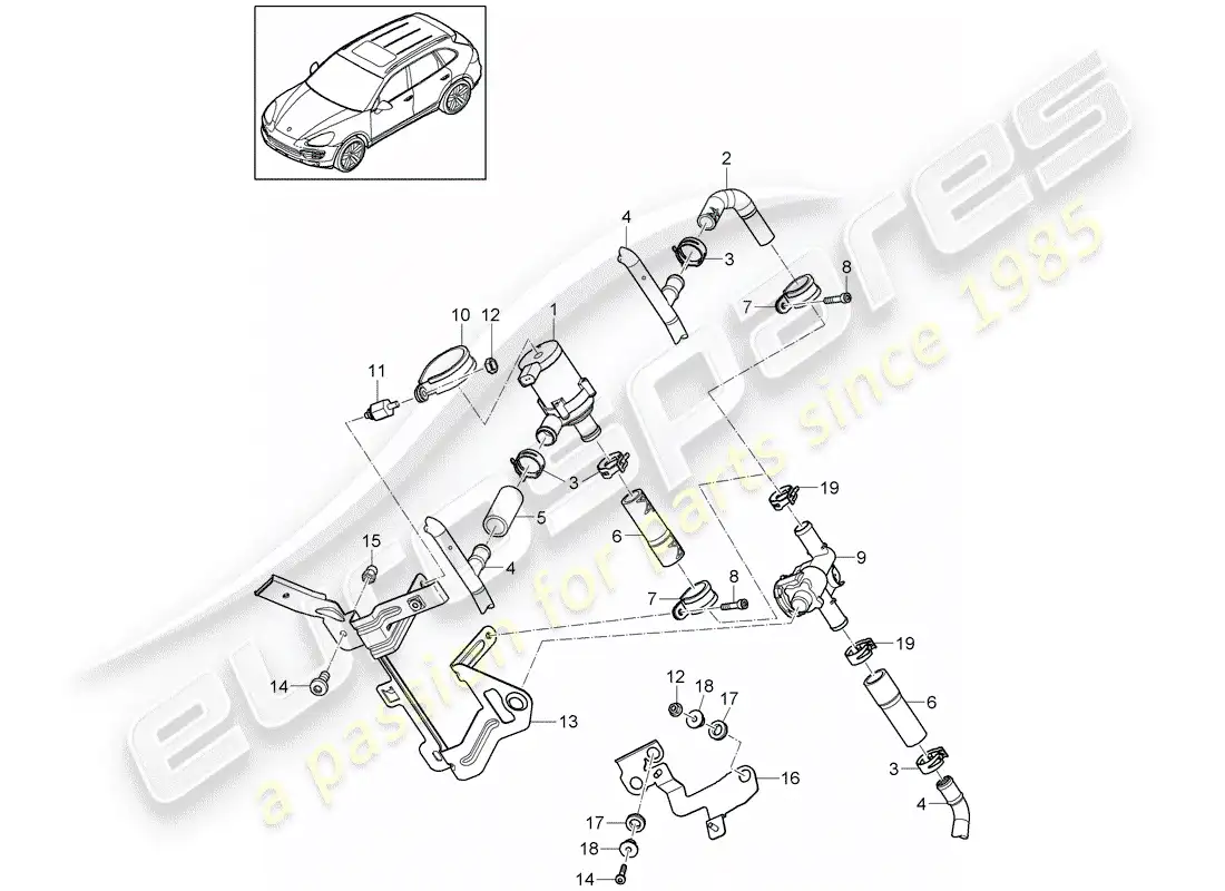 porsche 2014 (cayenne e2 92a) heater part diagram