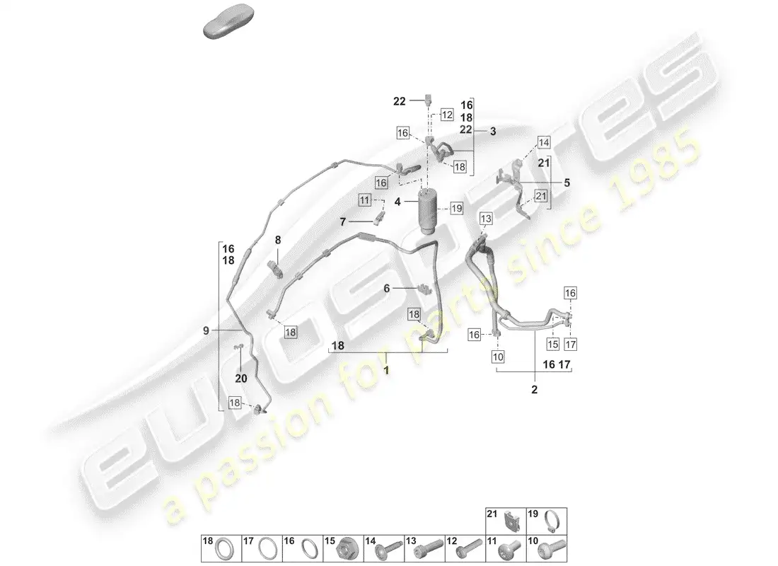 porsche 2020 (992-1) air conditioner parts diagram