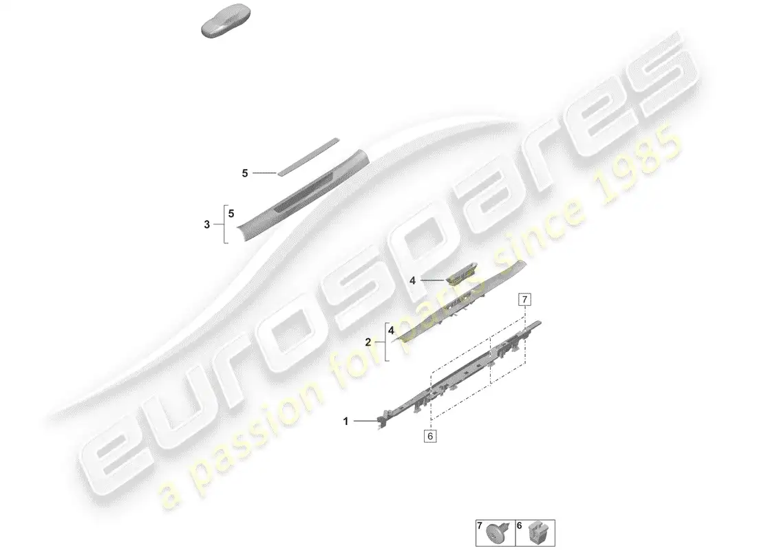 porsche 2020 (992-1) side member trim parts diagram