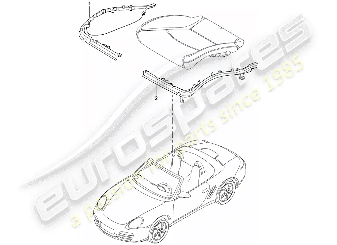 porsche 2007 (987 boxster) cushion carrier part diagram
