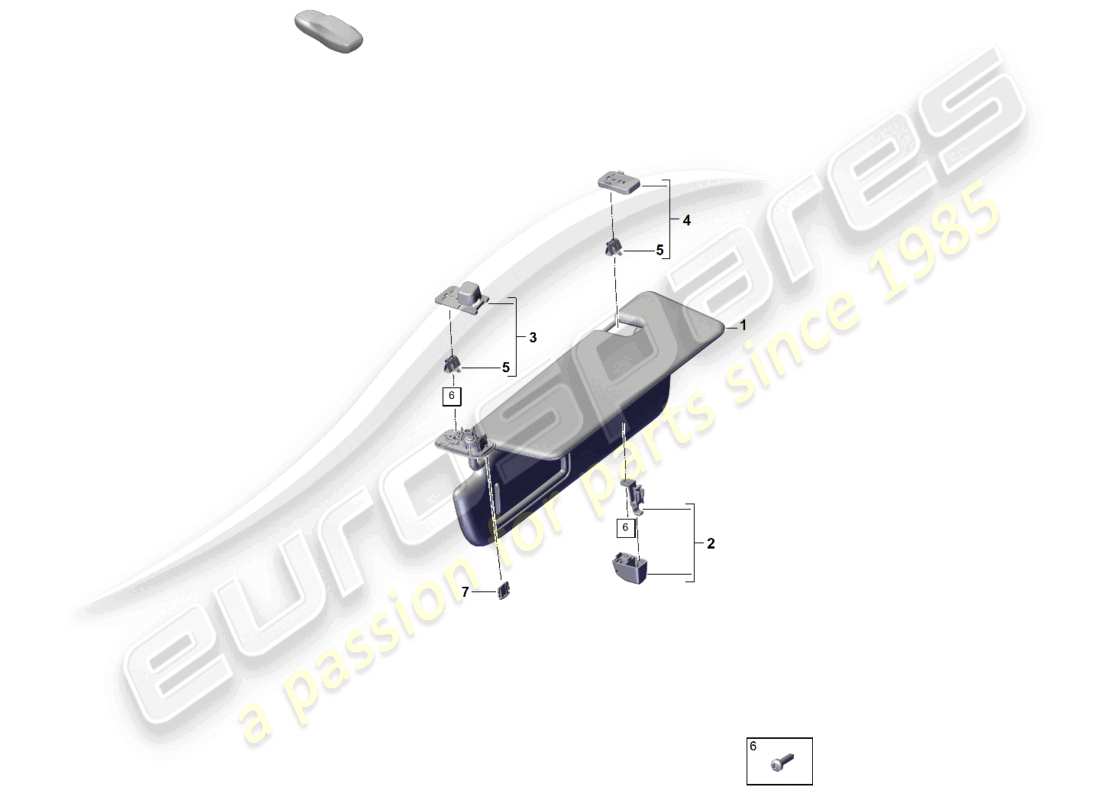 porsche 2023 (cayenne e3 pa) sun visor part diagram