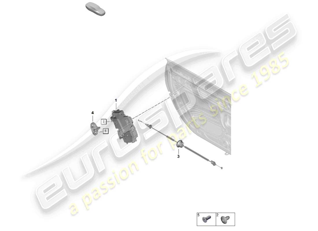 porsche 2024 (992-2) door lock accessories part diagram