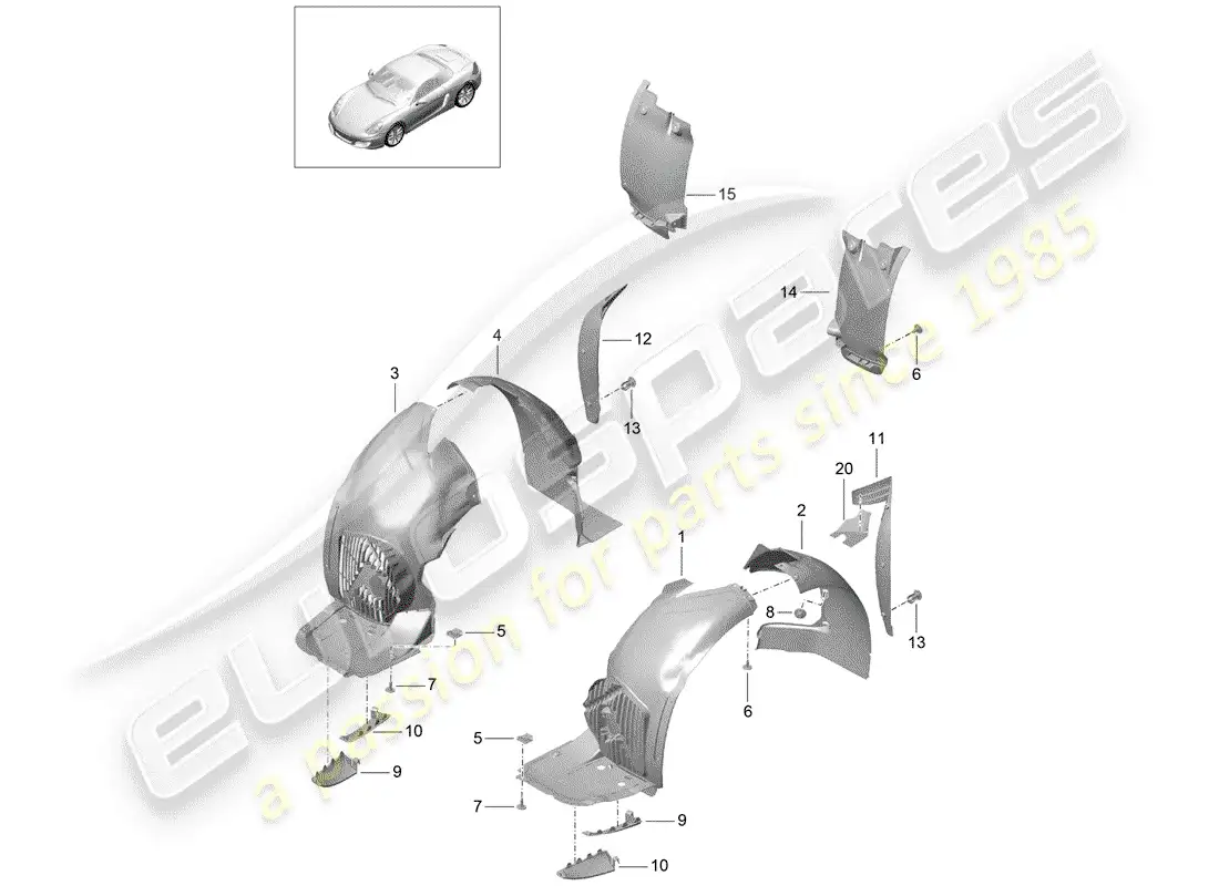 porsche 2014 (981 boxster) trims parts diagram