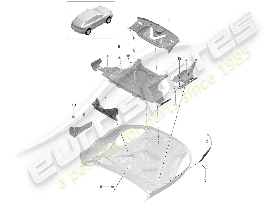 porsche 2016 (macan) lining parts diagram