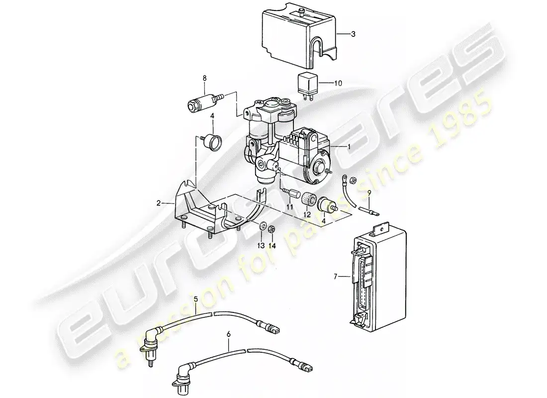 porsche 1995 (968) hydraulic unit - anti-locking brake syst. -abs- parts diagram