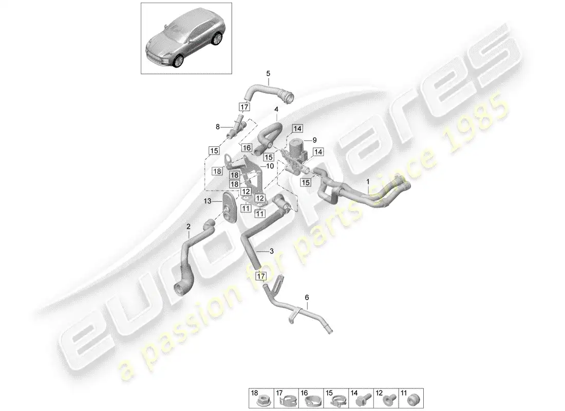 porsche 2019 (macan) heater parts diagram