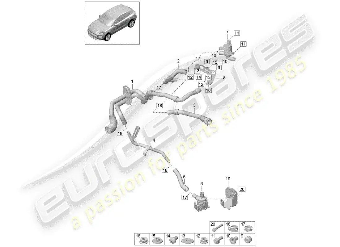porsche 2019 (macan) heater parts diagram