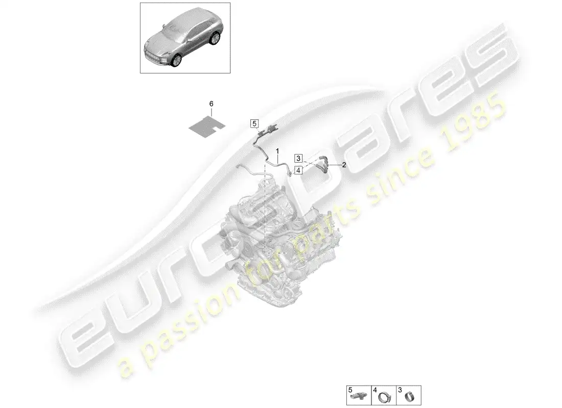 porsche 2020 (macan) breather line parts diagram