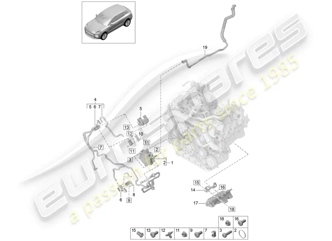 porsche 2020 (macan) vacuum system parts diagram