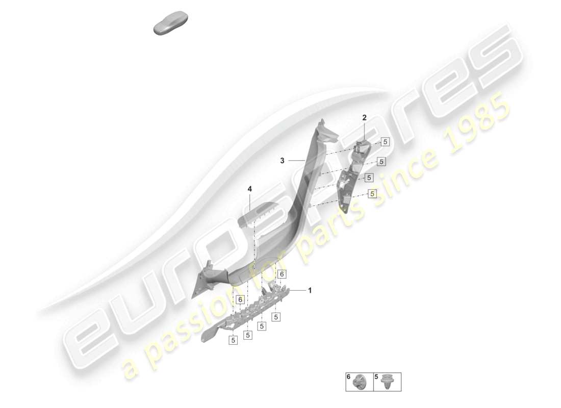 porsche 2023 (taycan 9j1-1) sill trim strip rear cover part diagram