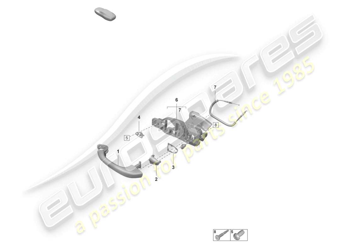 porsche 2026 (992-2 gt3/rs/st) door handles part diagram