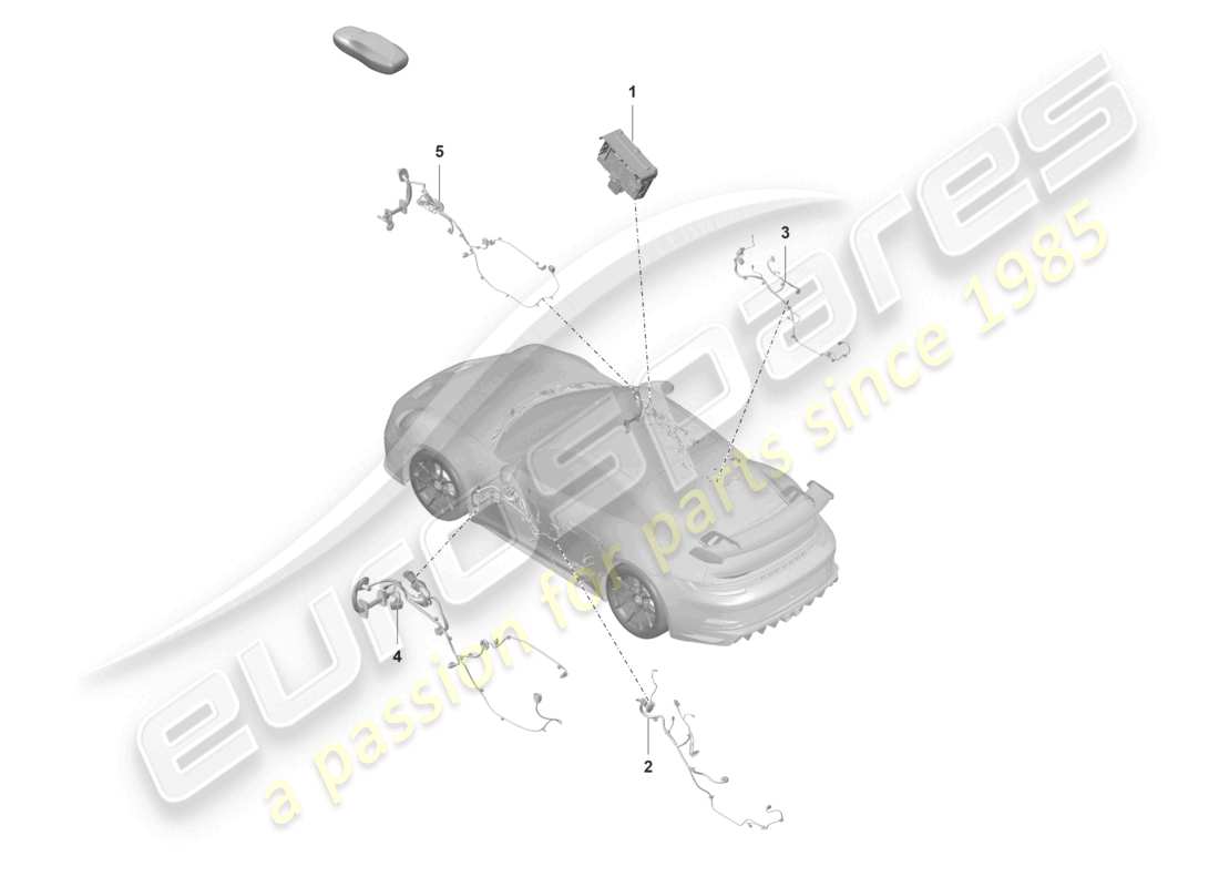 porsche 2025 (992-2 gt3/rs/st) doors control units wiring looms part diagram