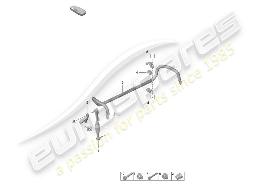 porsche 2024 (992-2) anti-roll bar coupling rod pdcc part diagram