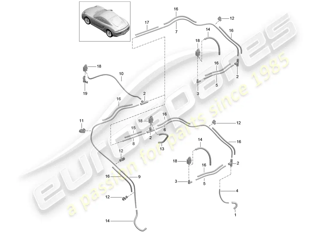 porsche 2015 (981 cayman) vacuum system parts diagram
