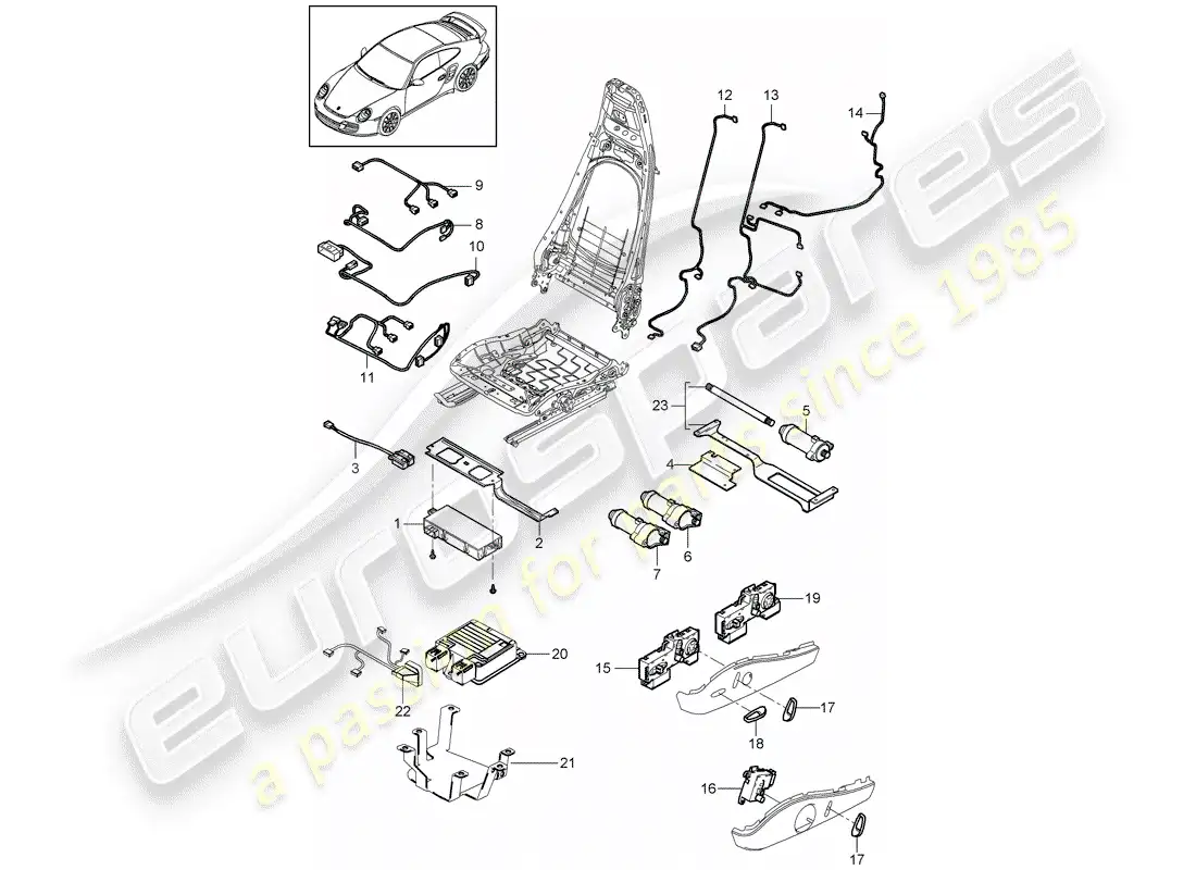porsche 2011 (997-2 turbo / gt2 rs) wiring harnesses parts diagram