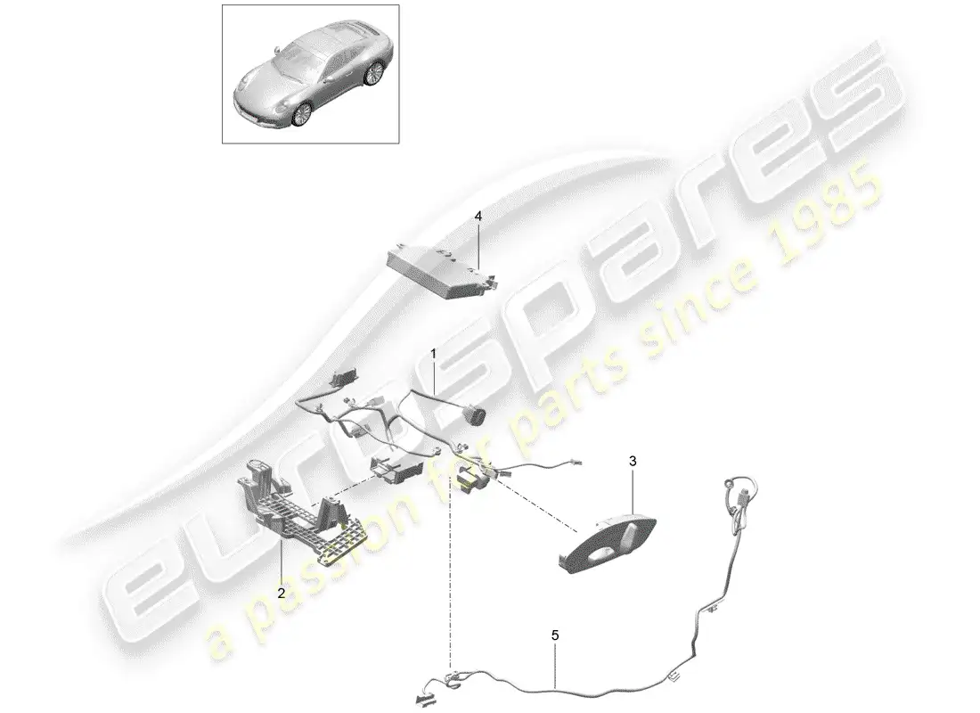 porsche 2017 (991-2) wiring harnesses parts diagram