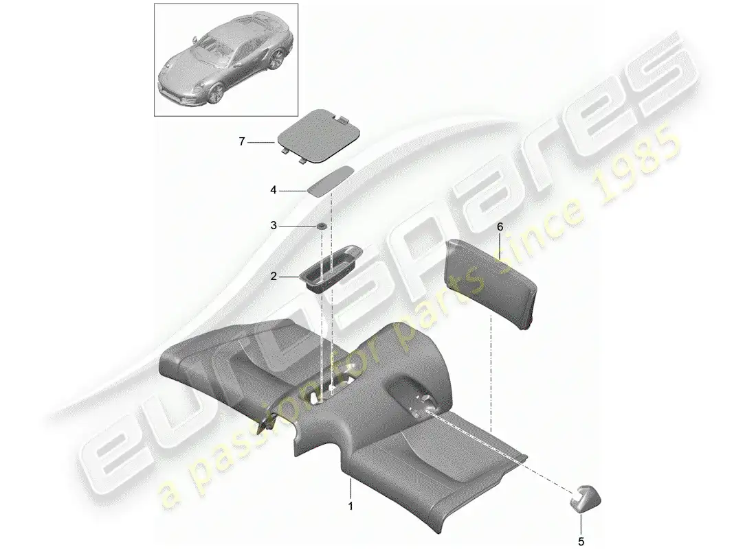 porsche 2014 (991-1 turbo) cover parts diagram