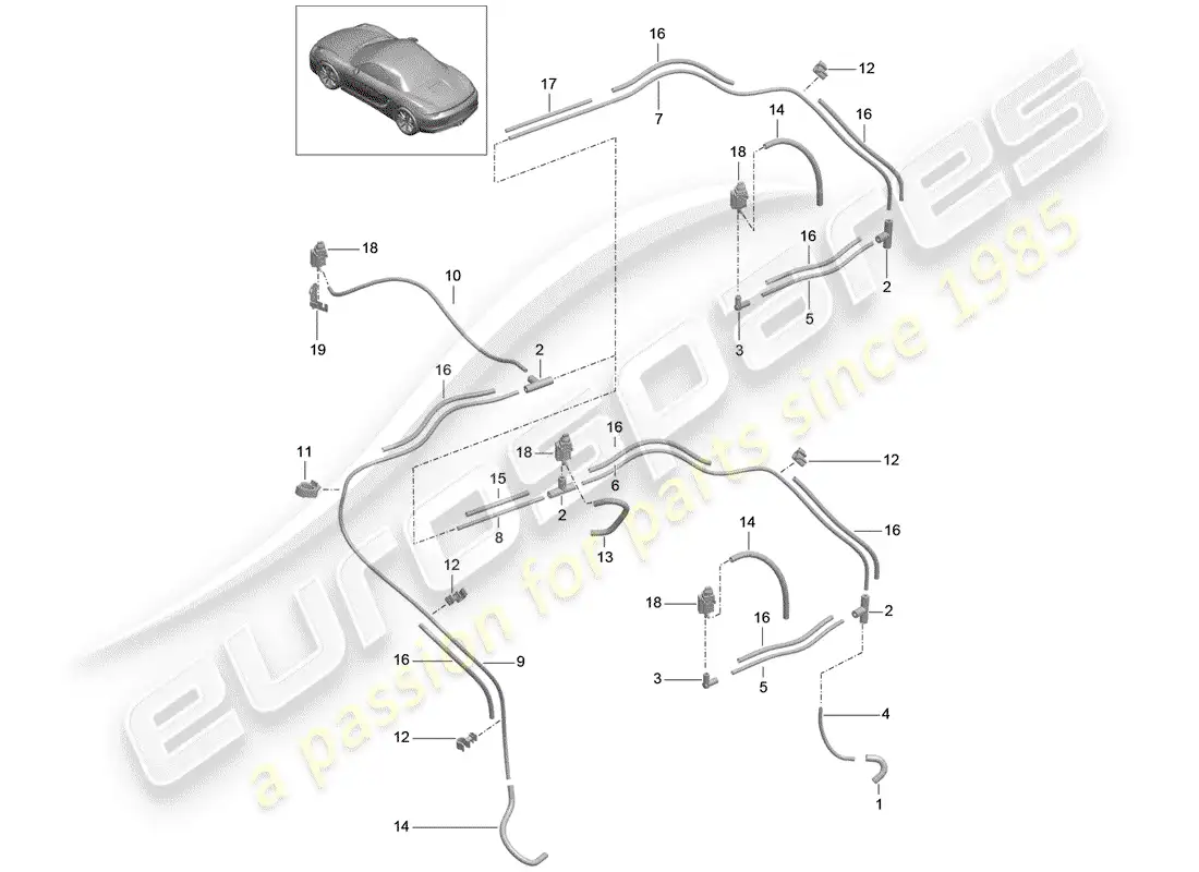 porsche 2014 (981 boxster) vacuum system parts diagram
