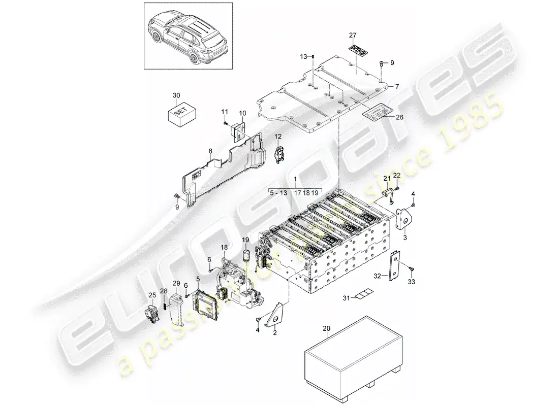 porsche 2012 (cayenne e2 92a) hybrid parts diagram