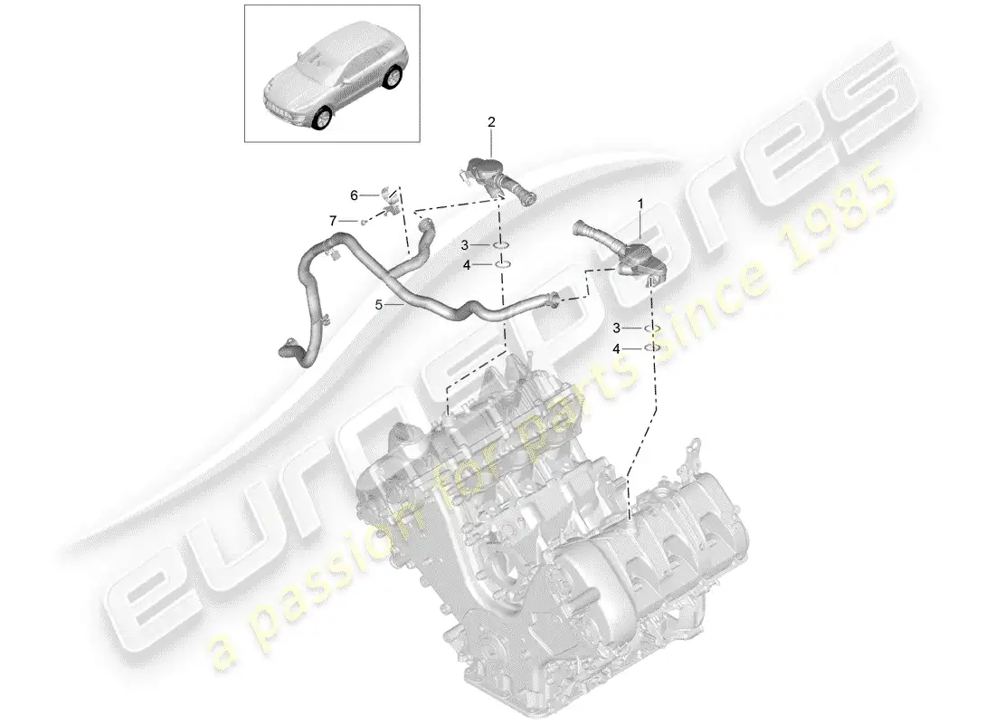 porsche 2016 (macan) crankcase breather parts diagram
