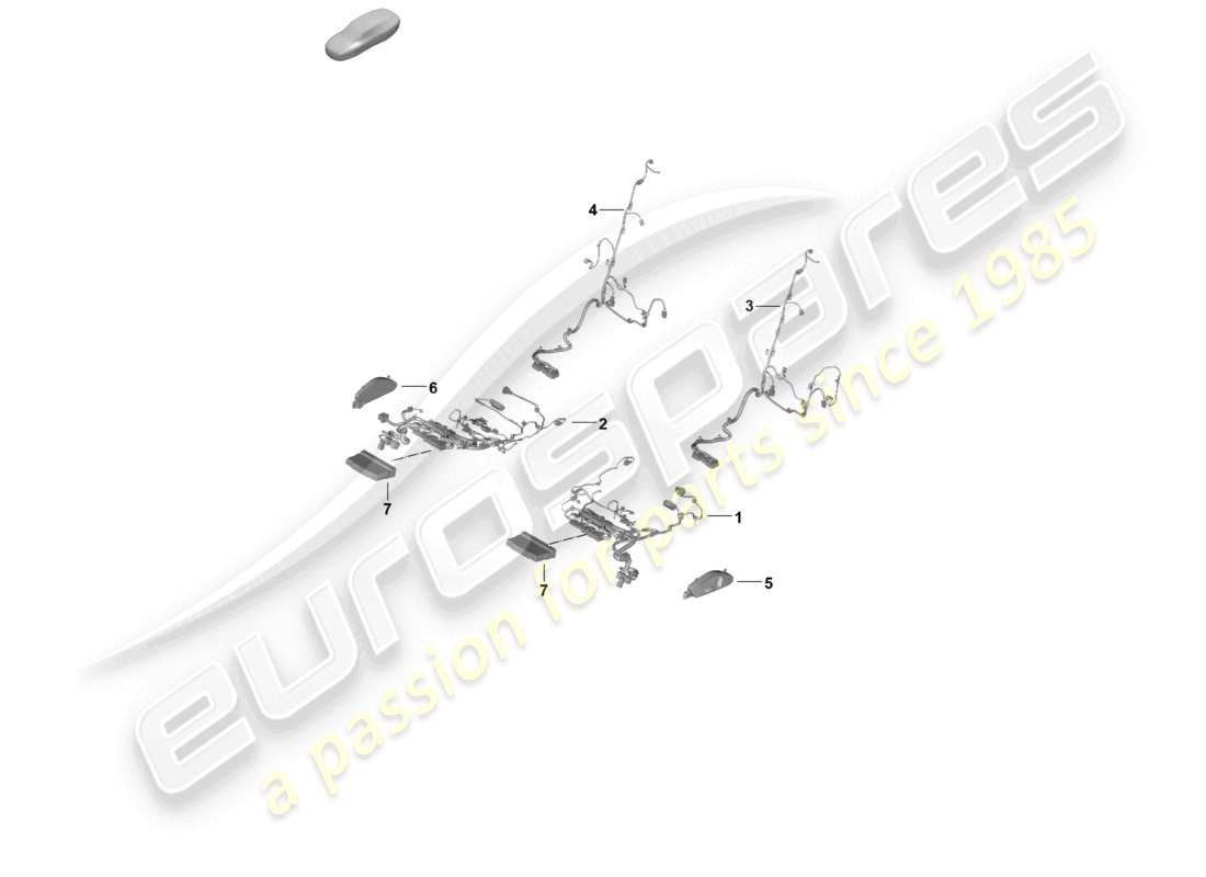 porsche 2026 (panamera 976) electrics standard seat part diagram