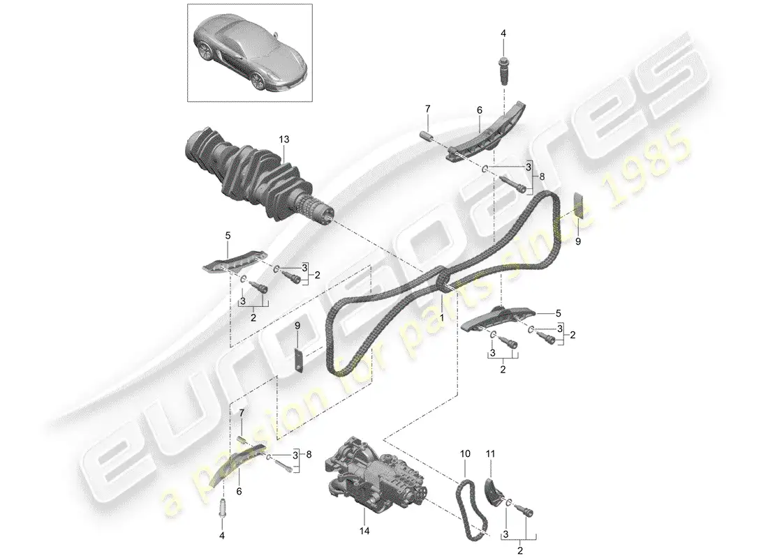porsche 2013 (981 boxster) valve control parts diagram