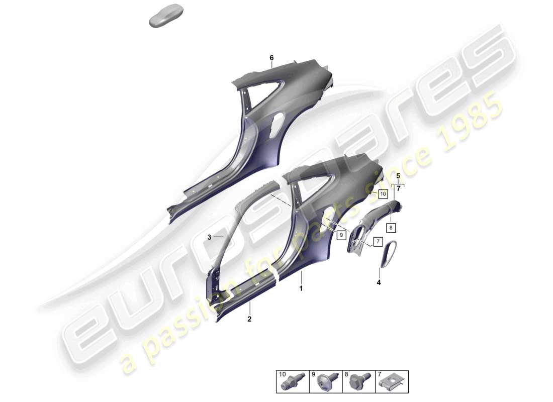 porsche 2025 (992-2 gt3/rs/st) side part outer gt3rs part diagram