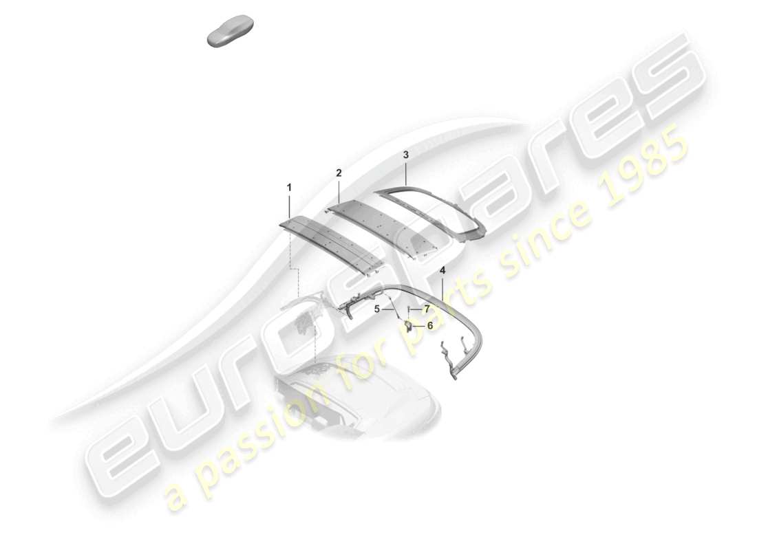 porsche 2024 (992-2) top frame individual parts roof arch part diagram