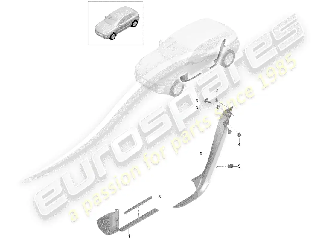 porsche 2016 (macan) lining parts diagram