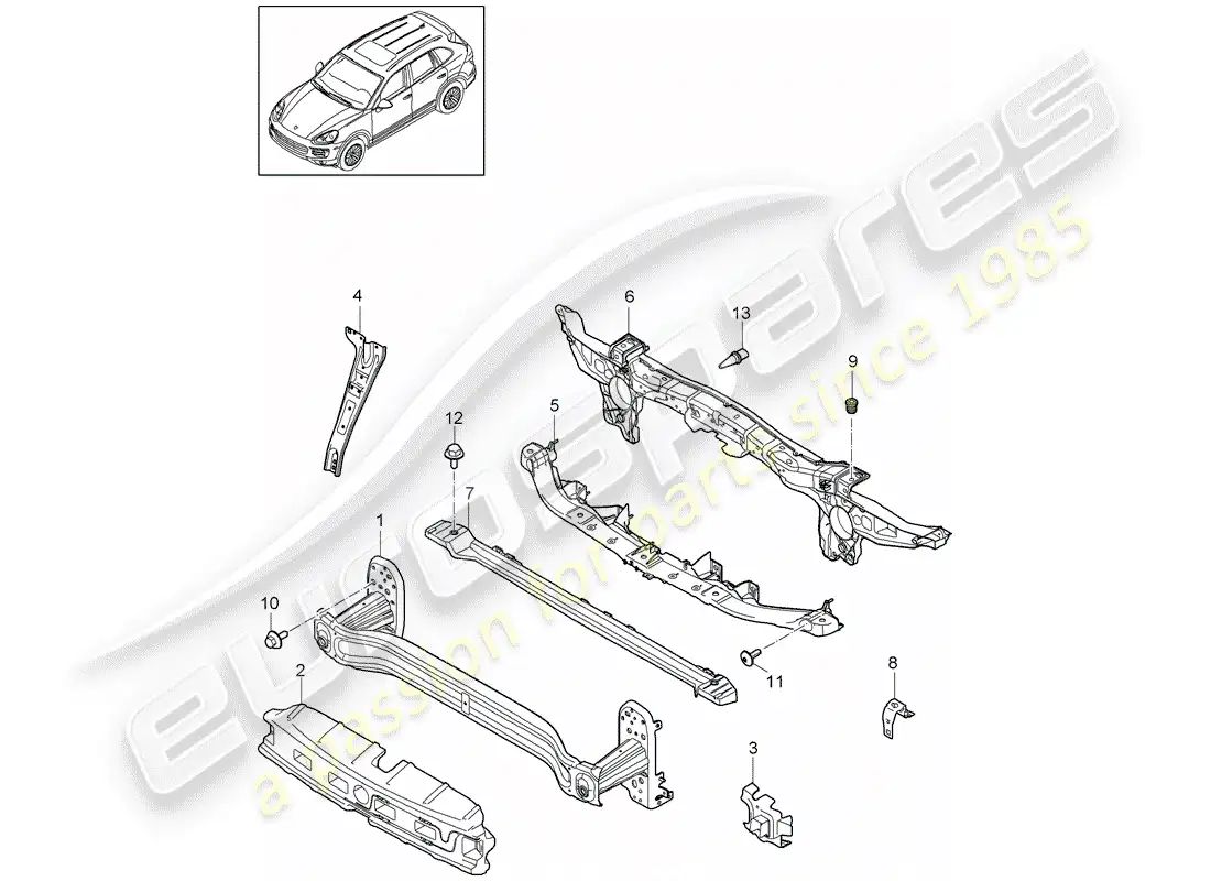 porsche 2013 (cayenne e2 92a) bracket parts diagram