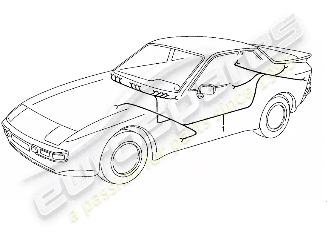 porsche 1991 (944) wiring harnesses - passenger compartment parts diagram