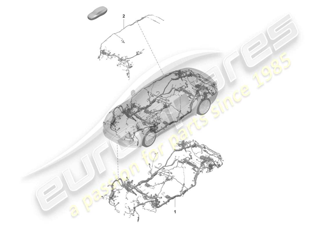 porsche 2023 (panamera 971-2) wire set passenger compartment and dashboard part diagram
