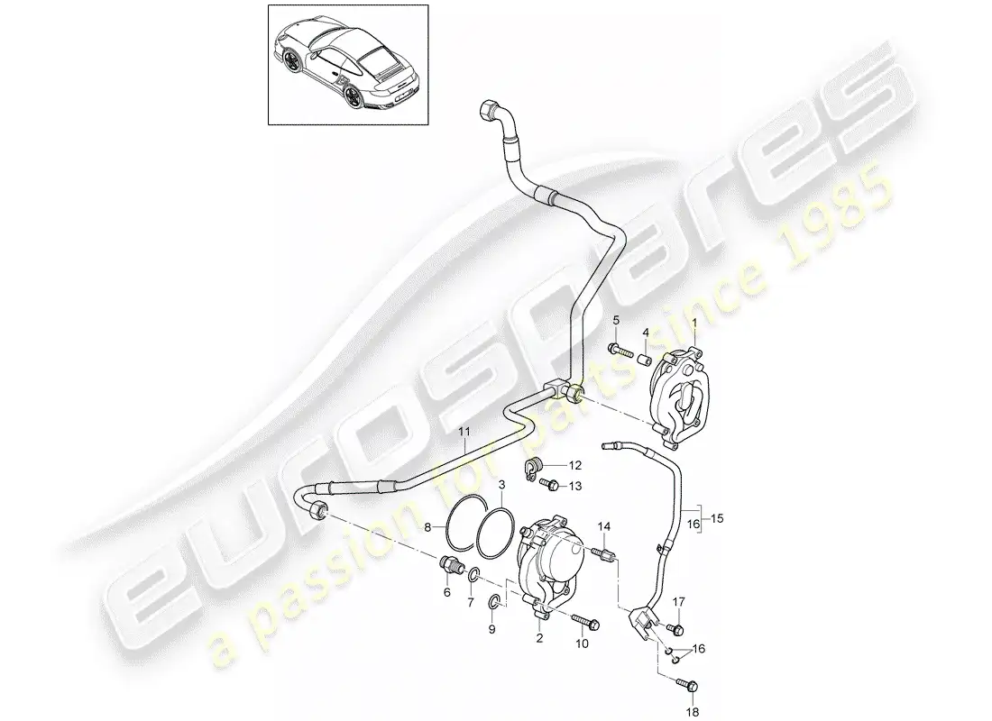 porsche 2013 (997-2 turbo / gt2 rs) oil supply parts diagram