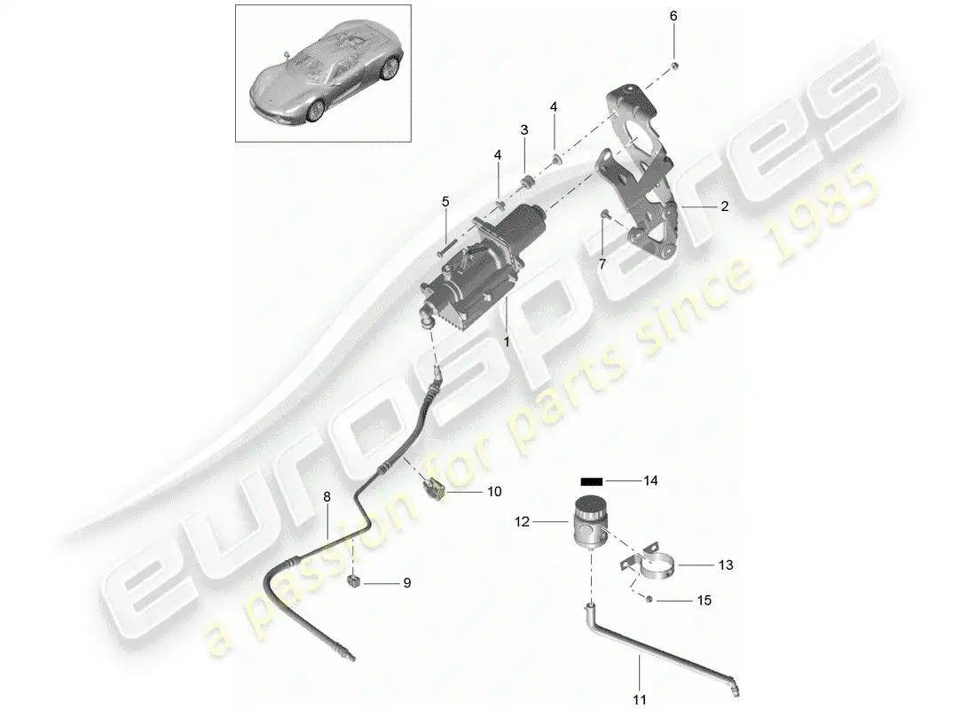porsche 2015 (918 spyder) control mechanism parts diagram